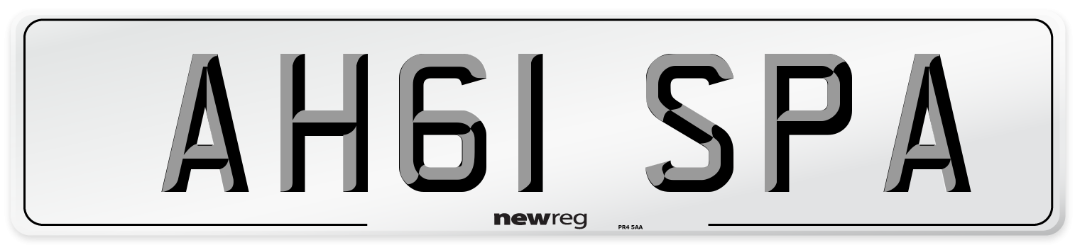 AH61 SPA Number Plate from New Reg